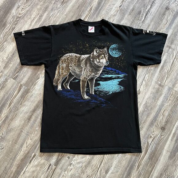 Jerzees Other - Vintage 80's Dallas Zoo "Say it Wild" Wolf Shirt M